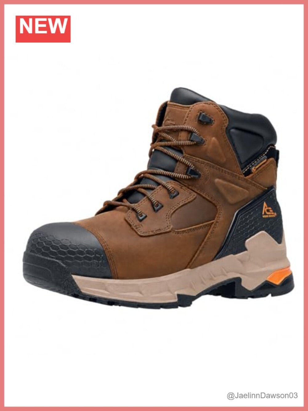 Composite Toe Waterproof Leather Work Boot Non-Slip Ankle